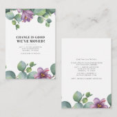 We hebben het nieuwe adres Eucalyptus Greenery Mov Notitiekaartje (Voorkant / Achterkant)