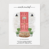 We hebben het nieuwe adres Modern Waterverf Red Do Aankondigingskaart (Voorkant)