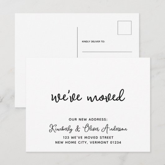We hebben het nieuwe Adres Moderne Calligrafie Bew Aankondigingskaart (Voorkant / Achterkant)