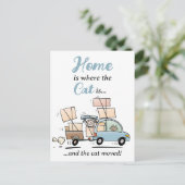 We hebben het nieuwe adres naar huis verplaatst wa briefkaart (Staand voorkant)