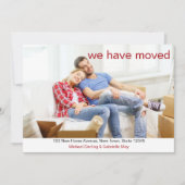 We hebben het nieuwe adres van de aangepaste foto aankondiging (Voorkant)