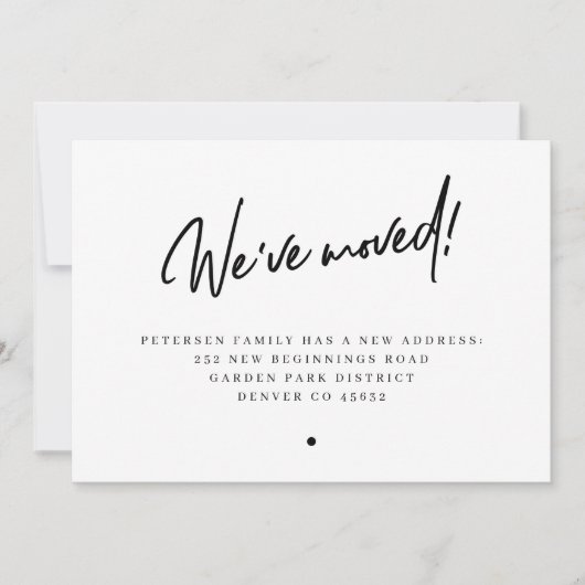 We hebben het nieuwe adres van de moderne familie  aankondiging (Voorkant)