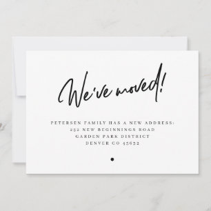 We hebben het nieuwe adres van de moderne familie  aankondiging