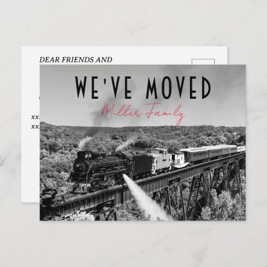 We hebben het nieuwe adres verplaatst en de aankon briefkaart (Voorkant / Achterkant)