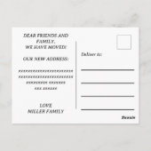 We hebben het nieuwe adres verplaatst en de aankon briefkaart (Achterkant)