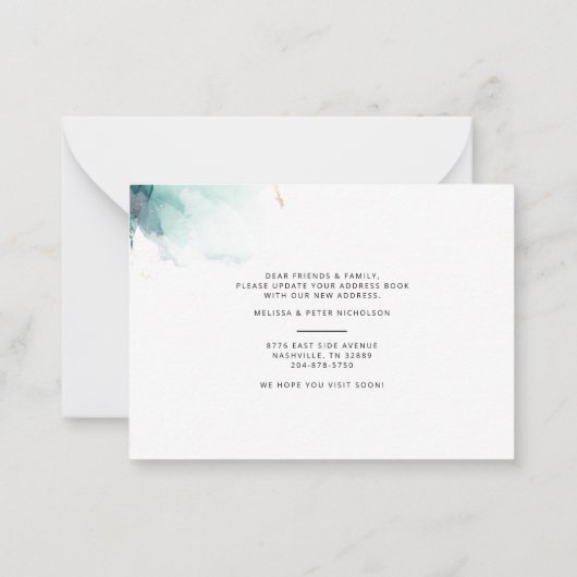 We hebben het nieuwe adres verplaatst notitiekaartje (Achterkant)