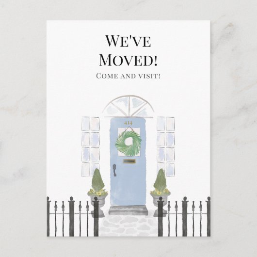 We hebben het nieuwe Home Blue Waterverf-Briefkaar Briefkaart (Voorkant)