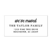 We hebben het nieuwe thuisretouradres verplaatst  zelfinktende stempel (Design)