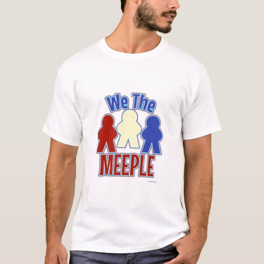 We hebben het ontwerp van de Meeple Tafelblad Game T-shirt (Voorkant)