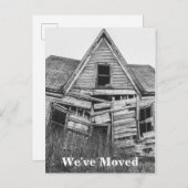 We hebben het oude, smerige huis verplaatst. aankondigingskaart (Voorkant / Achterkant)