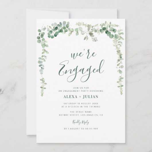 WE HEBBEN HET OVER Eucalyptusgrienery-verloving Kaart (Voorkant)