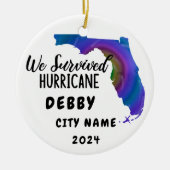 We hebben het overleefd! Hurricane Debby Florida e Keramisch Ornament (Voorkant)
