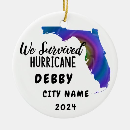 We hebben het overleefd! Hurricane Debby Florida e Keramisch Ornament (Voorkant)