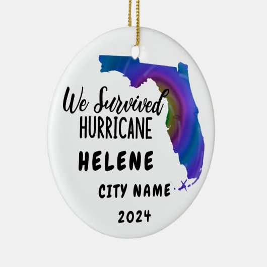 We hebben het overleefd! Hurricane Helene Florida Keramisch Ornament (Rechts)