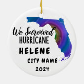 We hebben het overleefd! Hurricane Helene Florida  Keramisch Ornament (Achterkant)