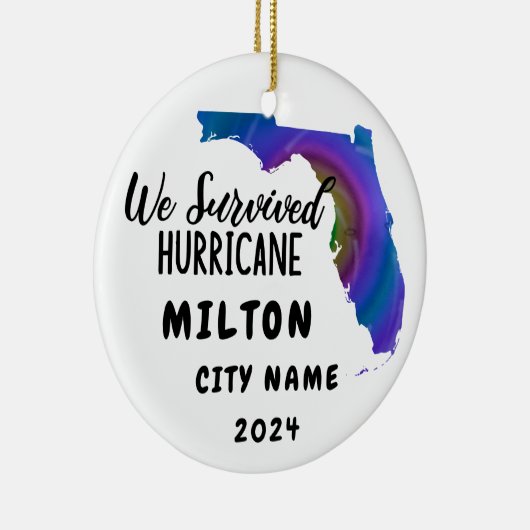 We hebben het overleefd! Hurricane Milton Florida  Keramisch Ornament (Rechts)
