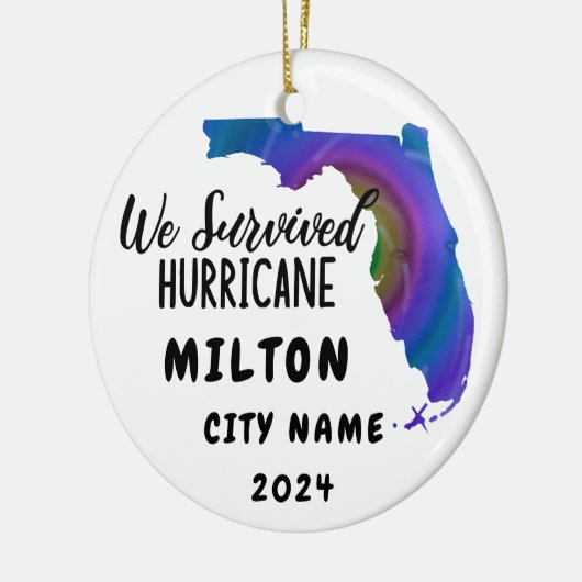 We hebben het overleefd! Hurricane Milton Florida Keramisch Ornament (Links)
