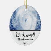 We hebben het overleefd! Orkaan Ian 2022 Keramisch Ornament (Rechts)