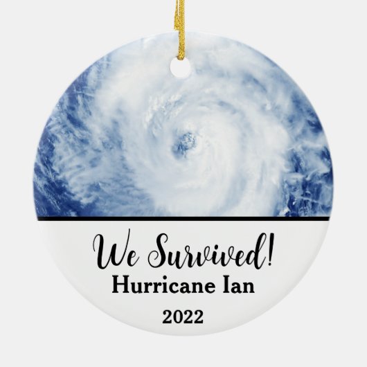 We hebben het overleefd! Orkaan Ian 2022 Keramisch Ornament (Achterkant)