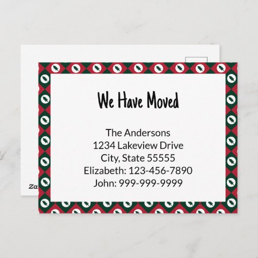 We hebben het patroon van rode groene kerstbomen v briefkaart (Voorkant / Achterkant)