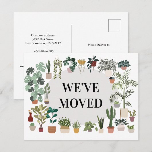 We hebben het Plant Moving Announcement Briefkaart (Voorkant / Achterkant)