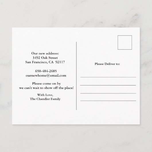 We hebben het Plant Moving Announcement Briefkaart (Achterkant)