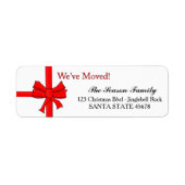 We hebben het rode lintlabel met kerst op de boog etiket (Voorkant)