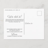 We hebben het script aangepast foto bruiloft bedan aankondigingskaart (Achterkant)