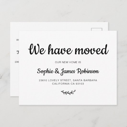 We hebben het script Simple New Home Moving Announ Aankondigingskaart (Voorkant / Achterkant)