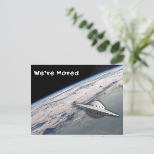 We hebben het UFO-ruimtethema verplaatst Briefkaart (Staand voorkant)