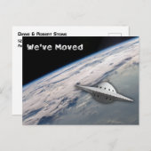 We hebben het UFO-ruimtethema verplaatst Briefkaart (Voorkant / Achterkant)