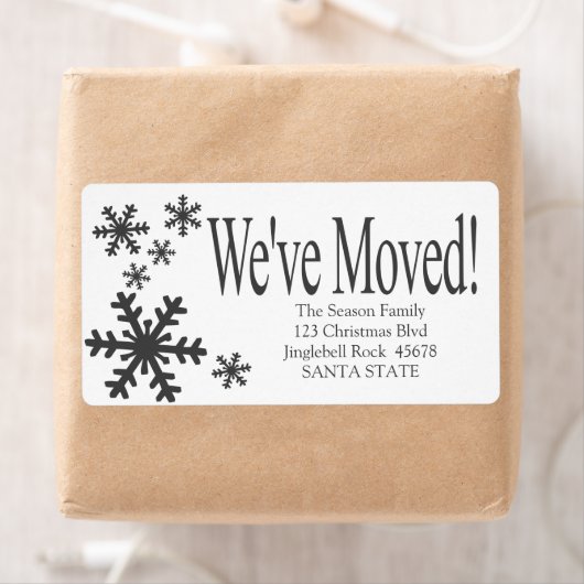 We hebben het vakantielabel voor sneeuwvlokken ver etiket (Insitu)