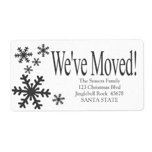 We hebben het vakantielabel voor sneeuwvlokken ver etiket