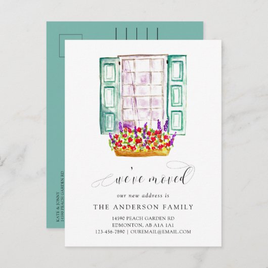 We hebben het venster Vloerbox Waterverf verplaats Aankondigingskaart (Voorkant / Achterkant)