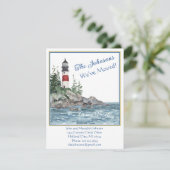 We hebben het waterbudget voor vuurtoren verplaats aankondiging (Staand voorkant)