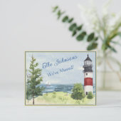 We hebben het waterbudget voor vuurtoren verplaats briefkaart (Staand voorkant)