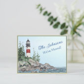 We hebben het waterbudget voor vuurtoren verplaats briefkaart (Staand voorkant)