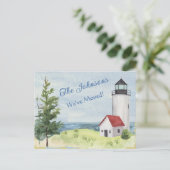 We hebben het waterbudget voor vuurtoren verplaats briefkaart (Staand voorkant)