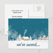 We hebben het winterhuis verplaatst in sneeuwveran aankondigingskaart (Voorkant / Achterkant)