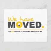 We hebben het Yellow Moving Announcement Briefkaar Aankondigingskaart (Voorkant)