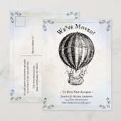 We hebben heteluchtballon Funny verplaatst Aankondigingskaart (Voorkant / Achterkant)