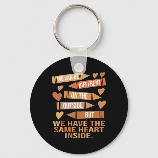 We Hebben Hetzelfde Hart Binnen Unity Black Histor Sleutelhanger (Voorkant)