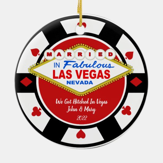 We hebben Hitched in Vegas Ornament (Achterkant)