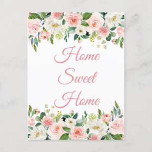 We hebben Home Sweet Home Floral Briefkaart verpla
