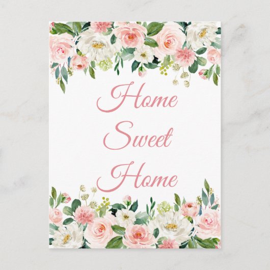We hebben Home Sweet Home Floral Briefkaart verpla (Voorkant)