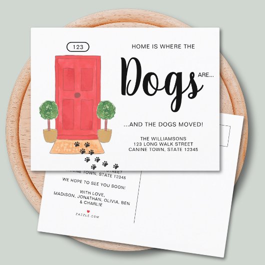 We hebben honden verplaatst aankondigingskaart