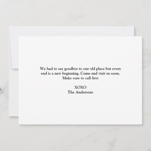 We hebben House No Photo Change of Address verplaa Aankondiging (Achterkant)