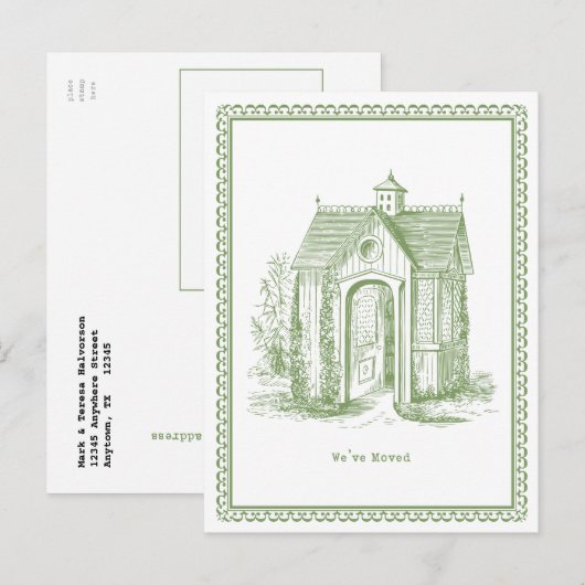 We hebben  Huis Briefkaart Groen verplaatst (Voorkant / Achterkant)