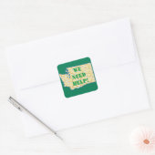 WE HEBBEN HULP NODIG IN SEATTLE VIERKANTE STICKER (Envelop)