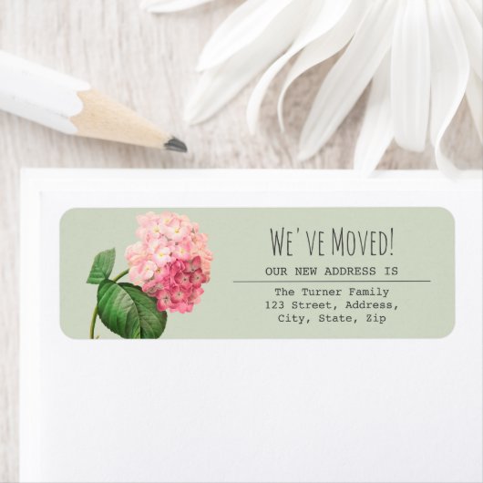 We hebben Hydrangea Return Address Label verplaats (Insitu)
